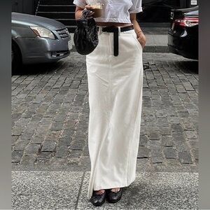 COMMENSE | NEW White Maxi Skirt with Back Slit Women’s Size Large